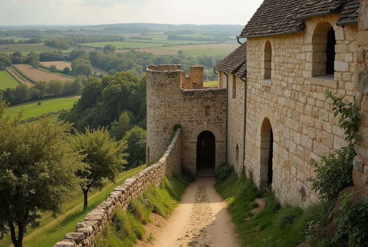 Detail of keep masonry / thick twelfth-century walls