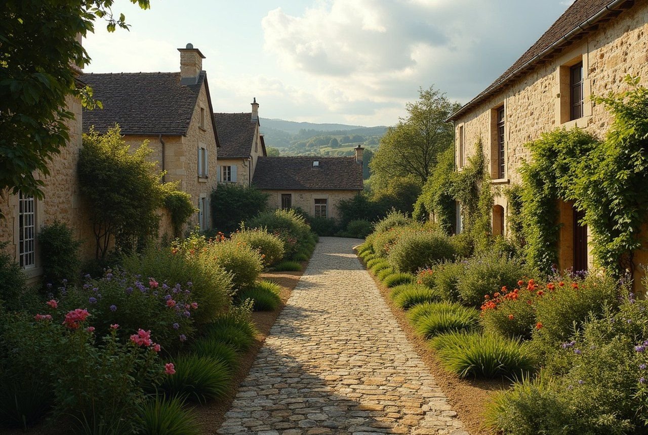Medieval garden within the rampart enclosure
