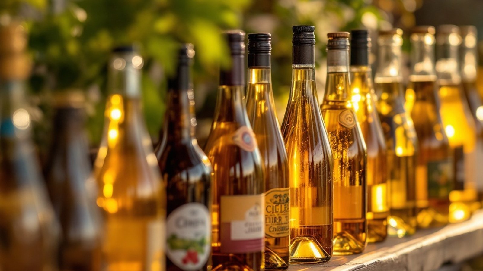 A row of bottles