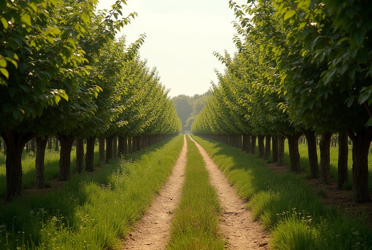 A sunken lane between tall hedgerows in the Passais bocage in summer